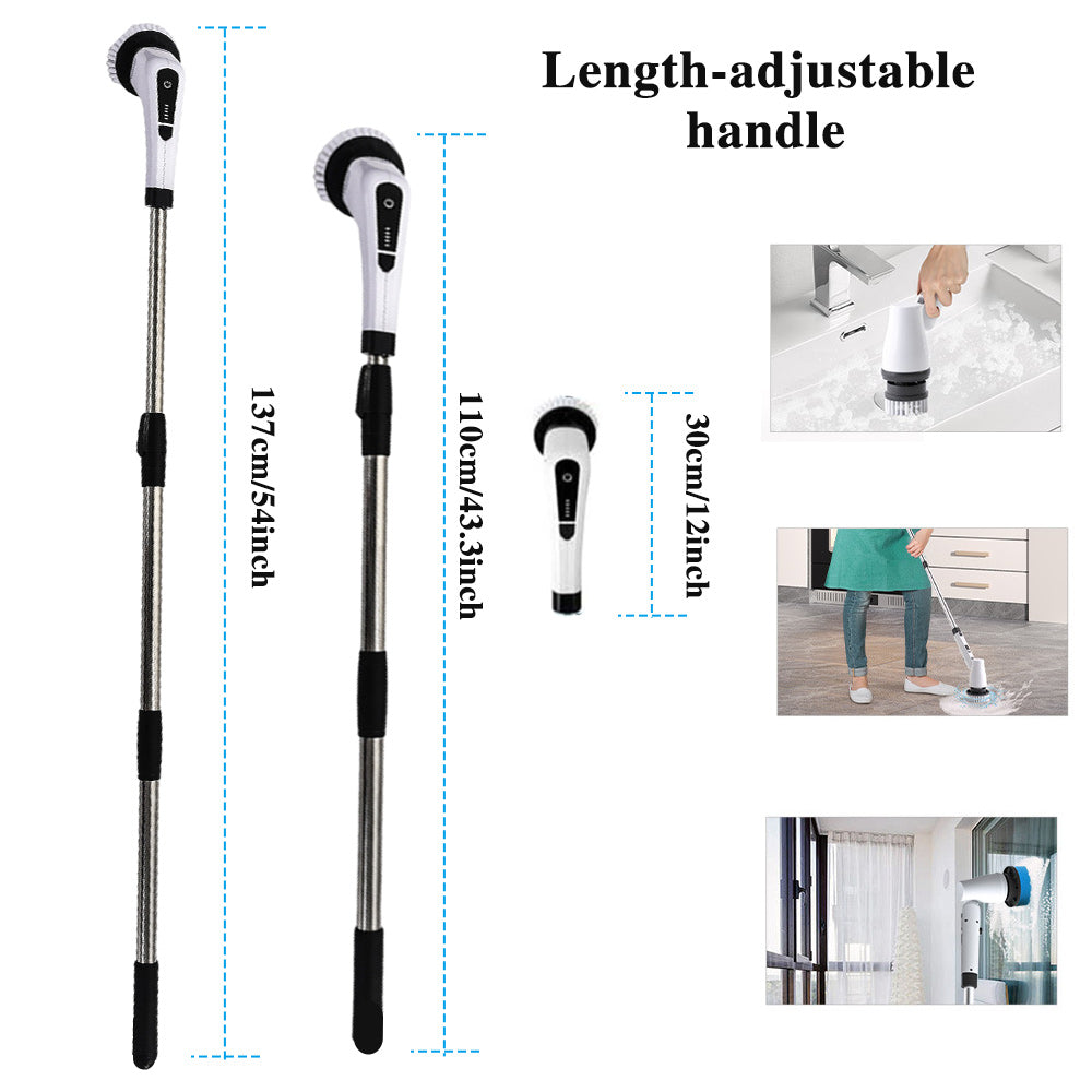 🧽50% DI SCONTO⚡ Spazzola elettrica rotante | 7 testine · 300 giri/min · Impermeabile IPX5 · Batteria a lunga durata da 2500 mAh · Rende le faccende domestiche un gioco da ragazzi