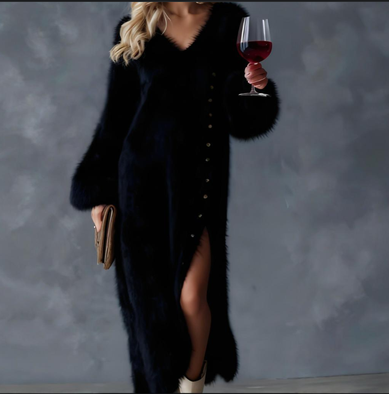 ✨60% DI SCONTO✨ Elegante abito maglione da donna con spacco laterale