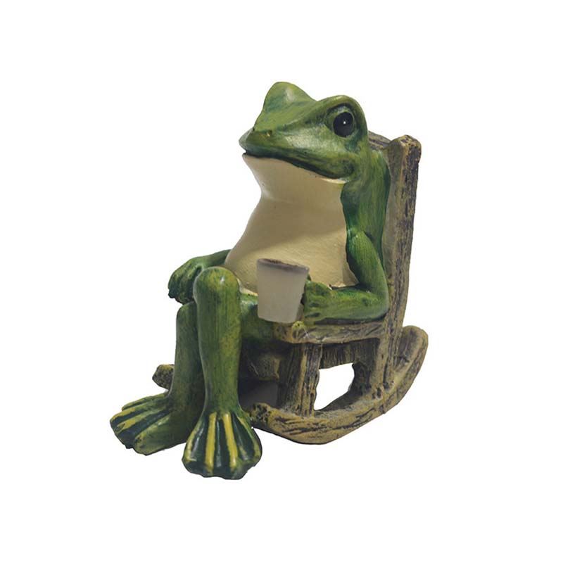 💯2026 Saldi Speciali🐸Ornamento a forma di rana su sedia a dondolo alimentato ad energia solare🍃