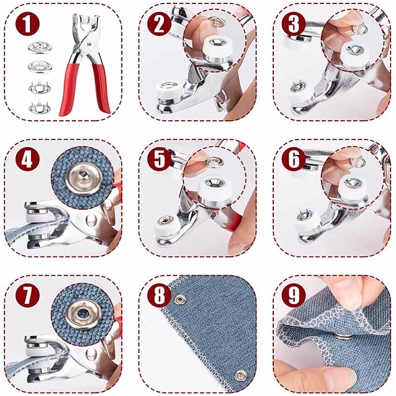 🧵50% DI SCONTO! 🔘 Kit fai da te per l'applicazione di bottoni – Set completo di attrezzi, facile da usare e per rinforzare i tuoi capi ✂️