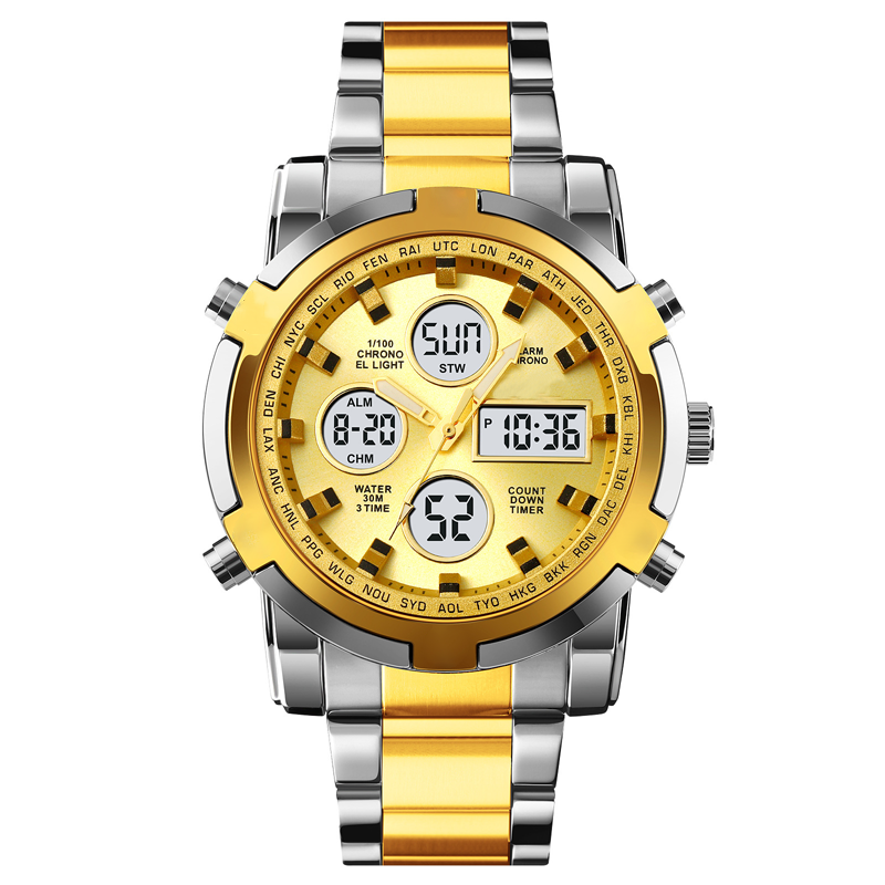 📢📢SCONTO DEL 60%!! ⏰ Orologio analogico-digitale militare impermeabile da uomo - 48 mm, multifunzione e cinturino in acciaio inossidabile! 🕰️💪