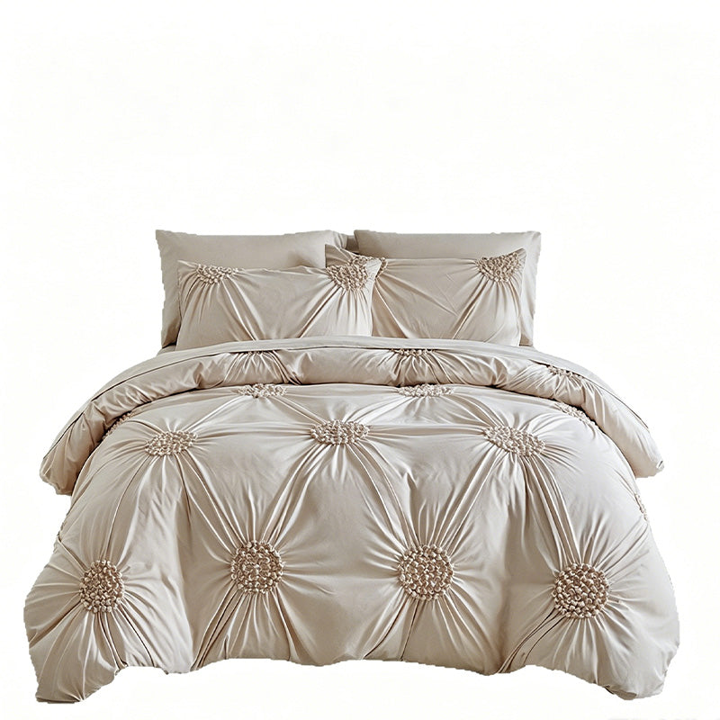 📢📢Sconto del 50%!! ⏰🎁 Elegante set di biancheria da letto con raffinato motivo a pieghe: comfort di classe per la tua camera da letto🛏️✨