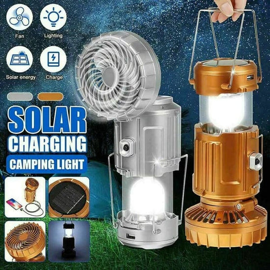 🔈🔈SCONTO DEL 60%🔥Ventilatore elettrico portatile allungabile con batteria al litio solare + luce di emergenza