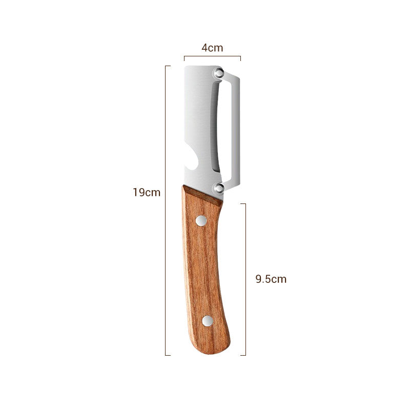 Pelapatate in acciaio inox 🔪✨ Lama affilata con precisione, sottilissima, ampia apertura curva, risparmia tempo e fatica, apribottiglie 2 in 1 🍾