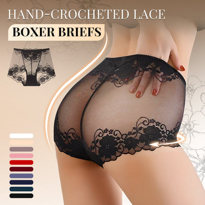 🌸60% di sconto🧶 Boxer da donna con vita alta in pizzo lavorato a mano all'uncinetto: traspiranti, in stile vintage e comodi da indossare 🌸