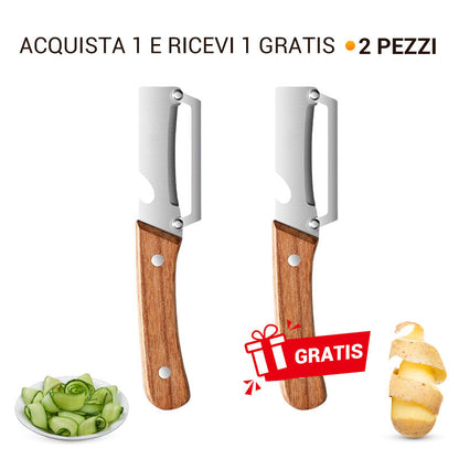 Pelapatate in acciaio inox 🔪✨ Lama affilata con precisione, sottilissima, ampia apertura curva, risparmia tempo e fatica, apribottiglie 2 in 1 🍾