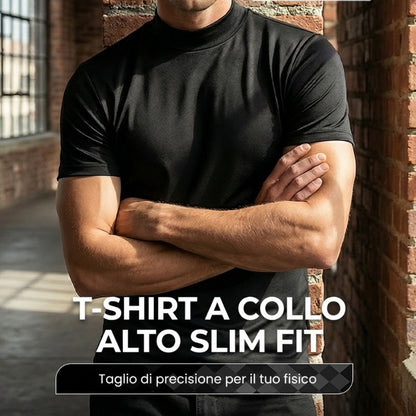 🔈🔈2026 Saldi - 60% DI SCONTO🎁T-shirt slim fit con collo alto da uomo