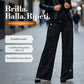 💖ULTIMO GIORNO DI SALDI - 60% DI SCONTO🥰Pantaloni da donna a gamba larga con paillettes e elastico in vita