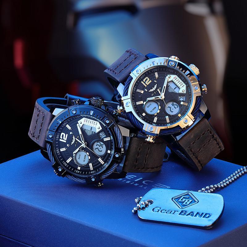 ⌚Orologio sportivo da uomo al quarzo multifunzionale con doppio display, impermeabile fino a 3 ATM