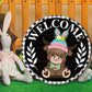 🐇PRIMAVERA 2026 BEST SELLER💥Cartello Highland Cow Cartello di benvenuto intercambiabile con cappelli magnetici rimovibili Simpatici bovini da appendere