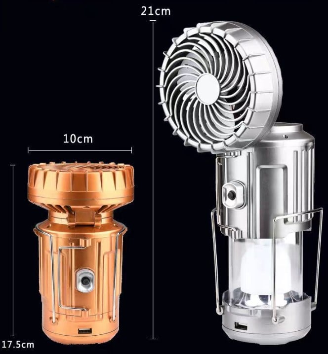 🔈🔈SCONTO DEL 60%🔥Ventilatore elettrico portatile allungabile con batteria al litio solare + luce di emergenza