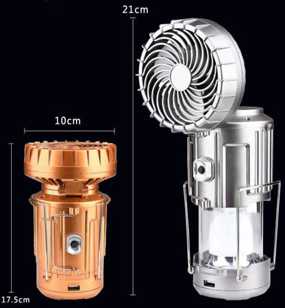 🔈🔈SCONTO DEL 60%🔥Ventilatore elettrico portatile allungabile con batteria al litio solare + luce di emergenza