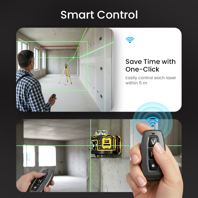 Livella laser ad alta tecnologia ⚡ Raggio a frequenza variabile senza dispersione 🎯 Regolazione tramite touchscreen per linee più spesse, funzionamento a distanza, schermo luminoso: un accessorio indispensabile in cantiere 🛠️