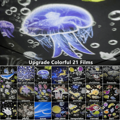 🎃👻PROMOZIONE ULTIMO GIORNO - 55% DI SCONTO💜Proiettore notturno per bambini con 15 set di pellicole🔋Ricarica Type-C