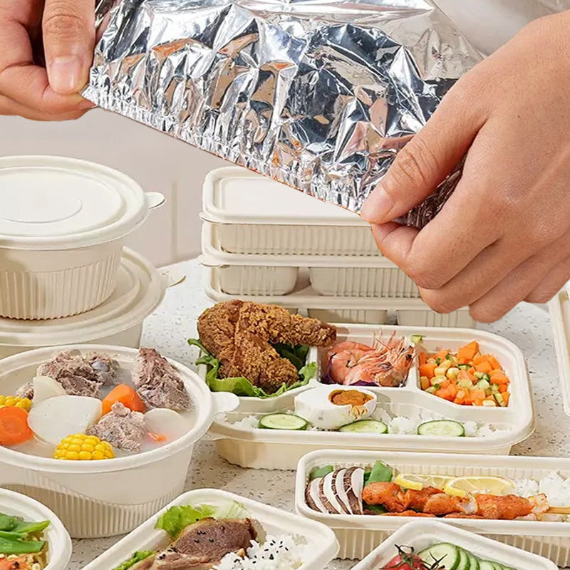 🔥50% DI SCONTO🧊 Copertura isolante intelligente in alluminio 🍱 Mantiene il cibo caldo più a lungo, riutilizzabile e perfetta per l'uso quotidiano e per le gite ✨