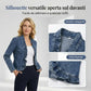 🧥 SCONTO DEL 50%!! 🌸 Giacca in denim da donna con volant e apertura frontale – Leggera e femminile – Versatile ed elegante 👗