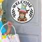 🐇PRIMAVERA 2026 BEST SELLER💥Cartello Highland Cow Cartello di benvenuto intercambiabile con cappelli magnetici rimovibili Simpatici bovini da appendere