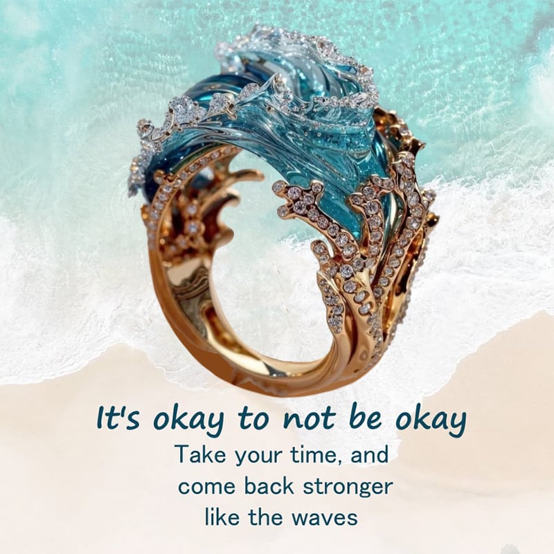 ❄️60% di sconto🌊Set elegante con collana, anello e orecchini blu