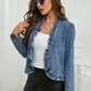 🧥 SCONTO DEL 50%!! 🌸 Giacca in denim da donna con volant e apertura frontale – Leggera e femminile – Versatile ed elegante 👗