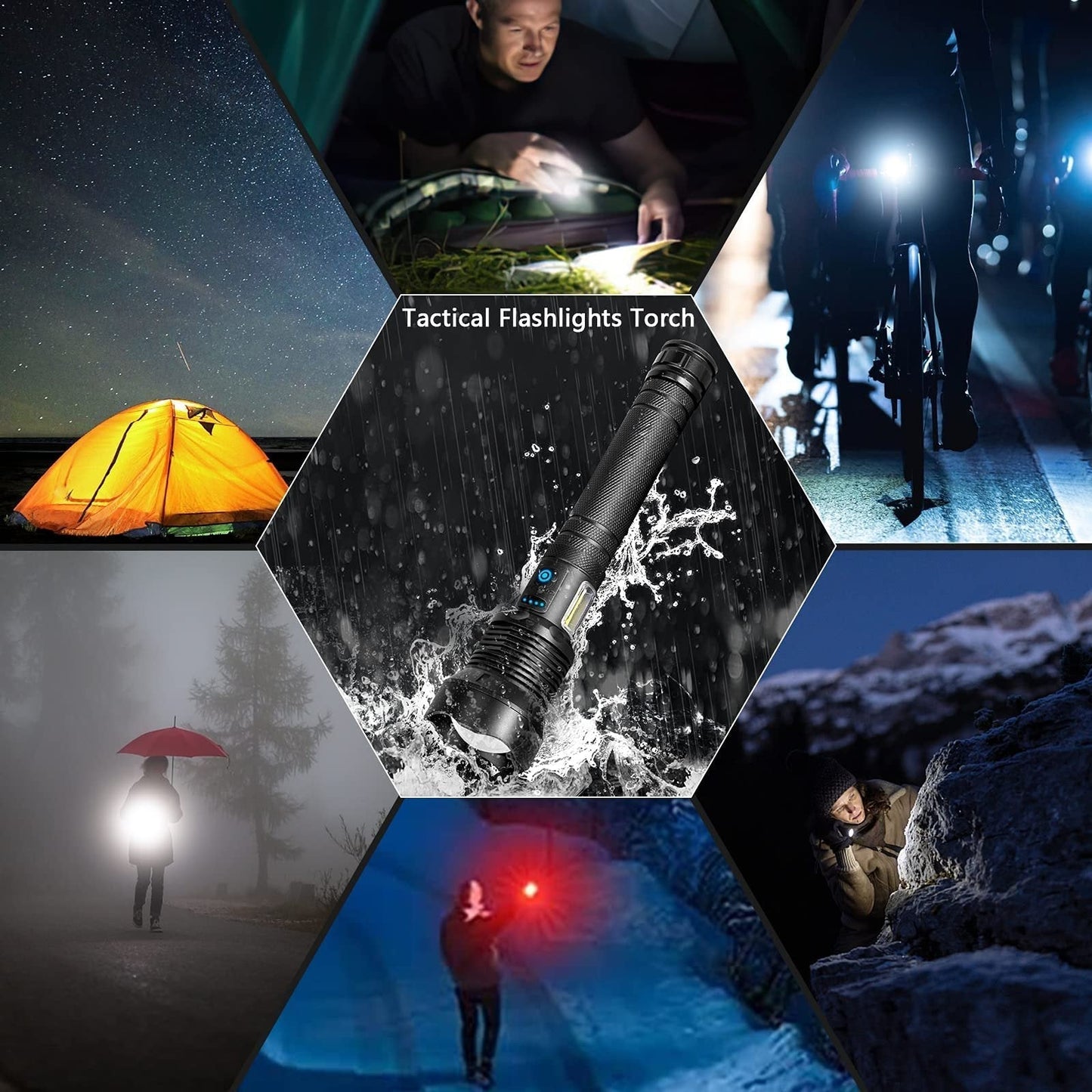 🔦 SCONTO DEL 60%! 🎉 Torcia ricaricabile da 90000 lumen: luminosità estrema, impermeabile e batteria a lunga durata 📦