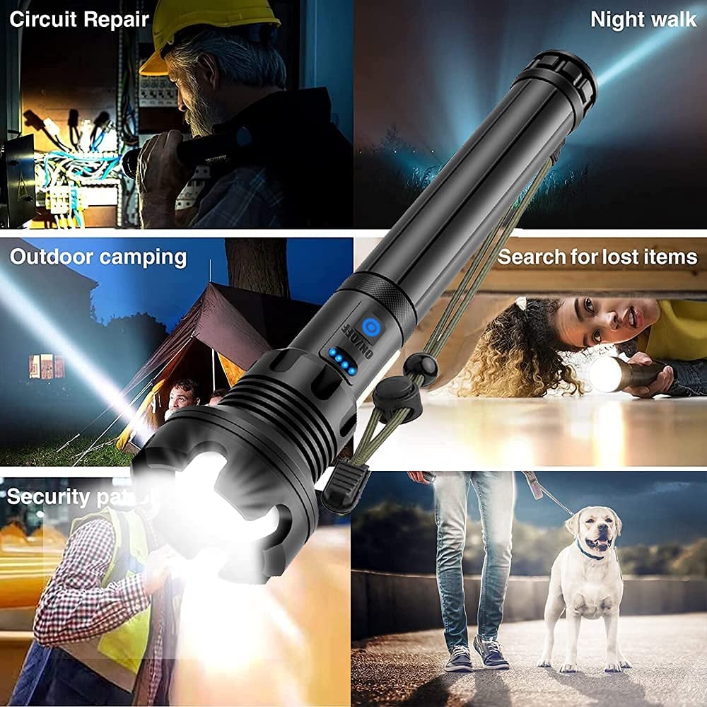 🔦 SCONTO DEL 60%! 🎉 Torcia ricaricabile da 90000 lumen: luminosità estrema, impermeabile e batteria a lunga durata 📦