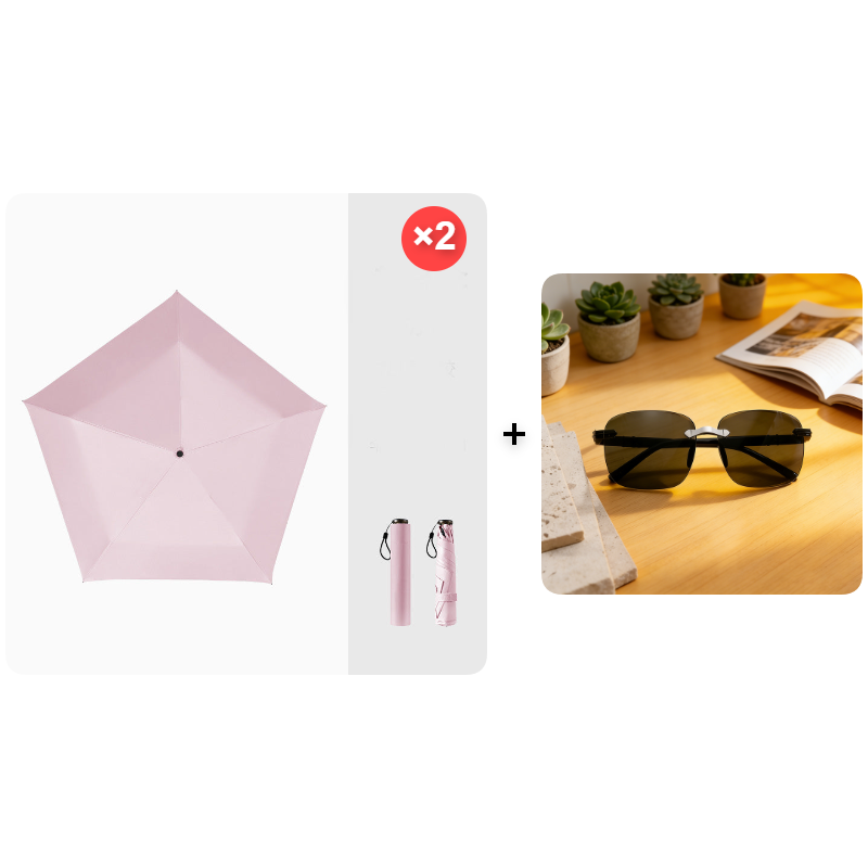 ☂️ Ombrello parasole ultraleggero in fibra di carbonio | 🚶 Per gli spostamenti quotidiani, i viaggi e le attività all’aperto – 103 g, chiuso 20 cm | UPF 50+, blocca il 99,9% dei raggi UV | Isolamento termico e raffreddamento