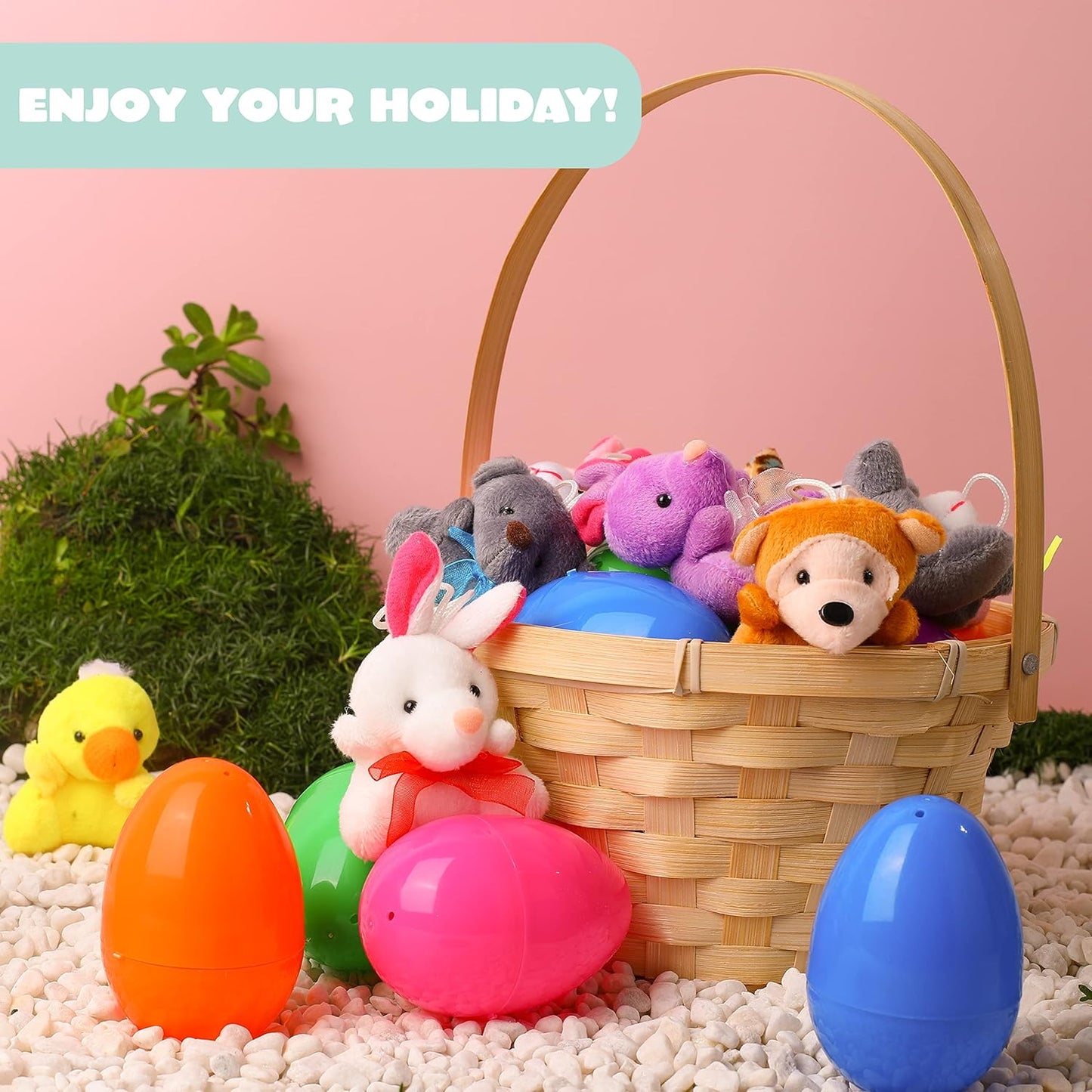 🐰SCONTO DEL 60% ORA! 🥚 Uova di Pasqua pre-riempite con peluche all'interno – Morbide e colorate, perfette per la caccia alle uova 🐣