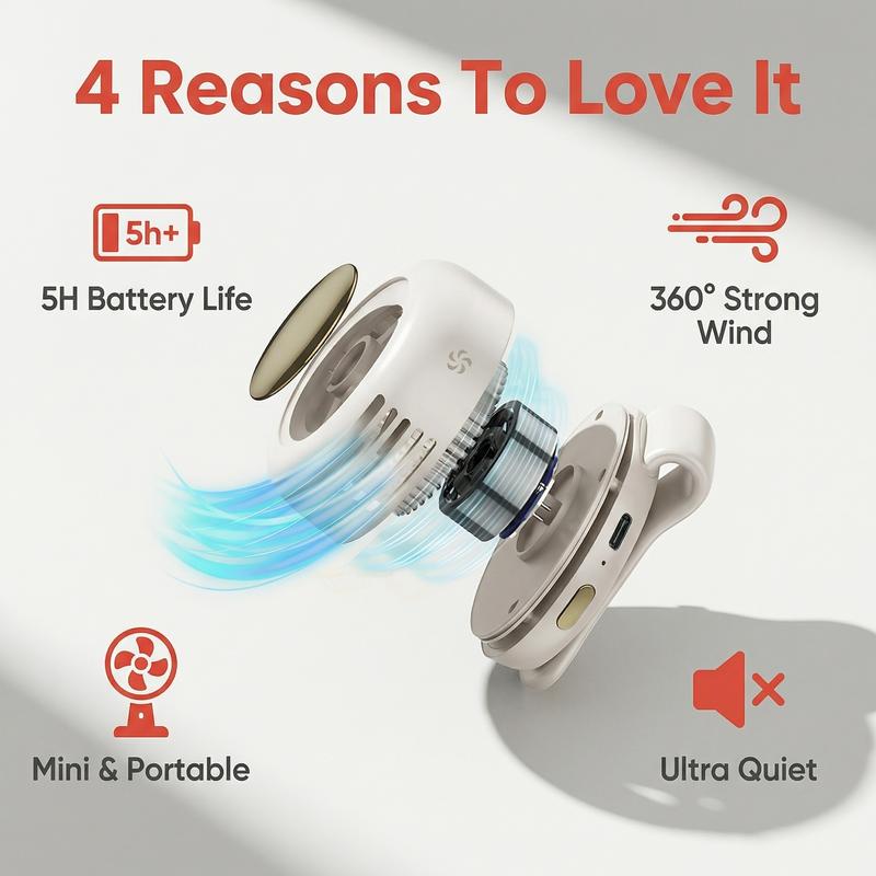 🌀50% DI SCONTO🌿 Ventilatore senza pale | Rotazione a 360° · Da agganciare o da appendere · Ultraleggero e portatile · Ricarica rapida in 1,5 ore con batteria a lunga durata · 3 impostazioni di velocità