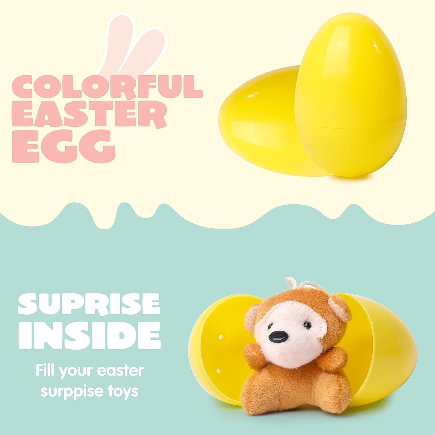 🐰SCONTO DEL 60% ORA! 🥚 Uova di Pasqua pre-riempite con peluche all'interno – Morbide e colorate, perfette per la caccia alle uova 🐣