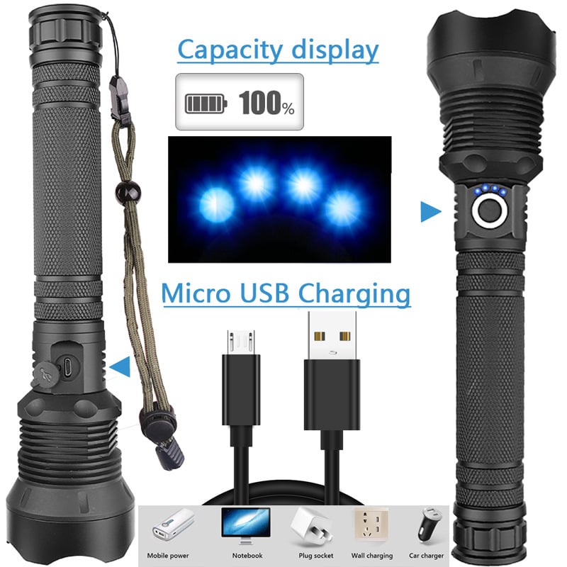 🔦 SCONTO DEL 60%! 🎉 Torcia ricaricabile da 90000 lumen: luminosità estrema, impermeabile e batteria a lunga durata 📦