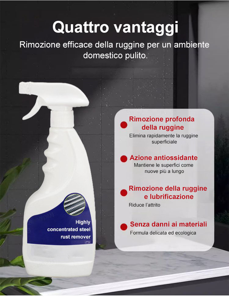 ✨60% DI SCONTO🔩Rimuovi ruggine altamente concentrato: efficace su acciaio/ferro, ad azione rapida e delicato sulle superfici metalliche✨