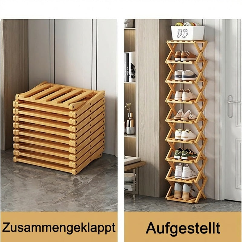 🔥Finché dura lo stock, 50% di sconto! 🎉 Scaffale portascarpe in bambù resistente e pieghevole 🌿