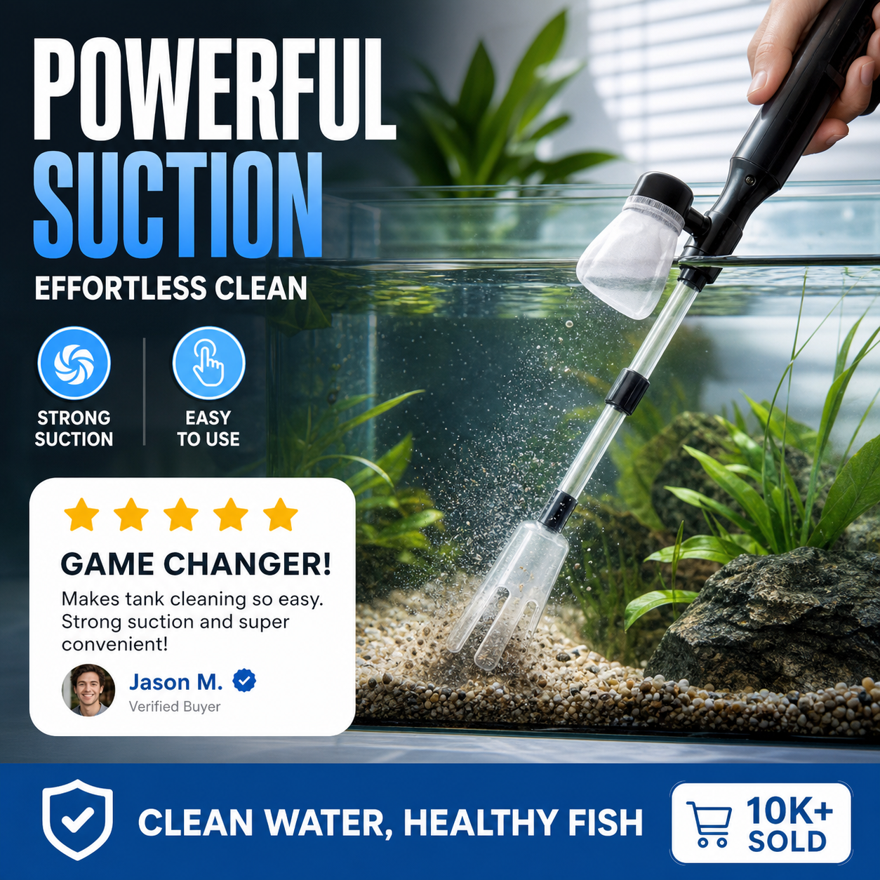 ✨ Pulitore Elettrico per Ghiaia Acquario 🐠🧹 - Pulizia Rapida e Senza Sforzo 💧