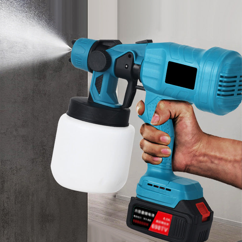 Pistola a spruzzo elettrica senza fili ⚡ 800 ml/minuto per spruzzare senza interruzioni 💪 Ricaricabile, senza fili, spruzza da qualsiasi angolazione senza perdite. Perfetta per mobili, recinzioni e muri 🏠