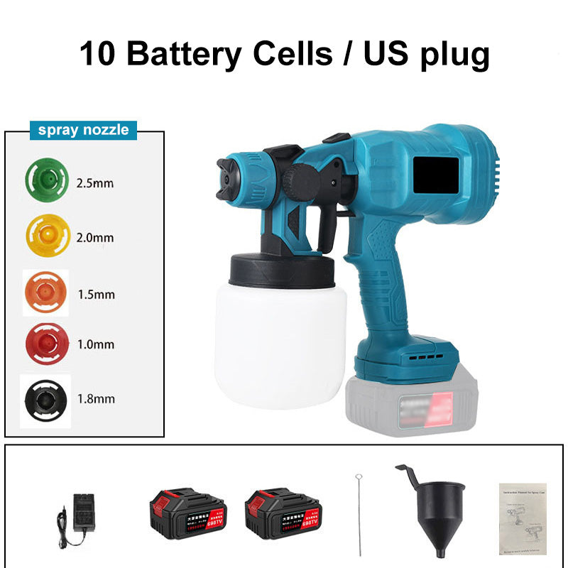Pistola a spruzzo elettrica senza fili ⚡ 800 ml/minuto per spruzzare senza interruzioni 💪 Ricaricabile, senza fili, spruzza da qualsiasi angolazione senza perdite. Perfetta per mobili, recinzioni e muri 🏠