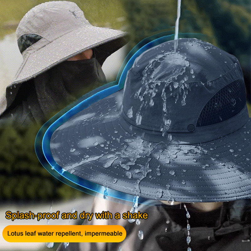 Cappello da sole professionale per attività all'aperto 🛡️ UPF50+ a tesa larga + maschera per il viso, design traspirante, protezione dal sole e dagli insetti, la scelta ideale per le escursioni estive 🥾