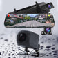 👁️Telecamera di retromarcia e dashcam da 10 pollici con schermo completamente touchscreen – Visione notturna HD 1080P, doppio obiettivo – ideale per guidare e parcheggiare in sicurezza🚗📹