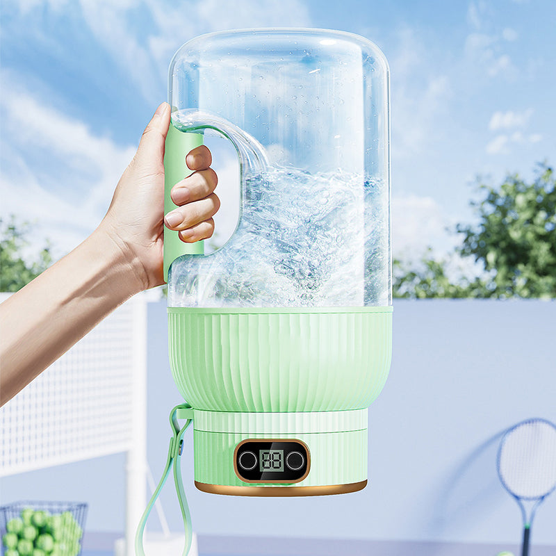 Spremiagrumi 2 in 1 🍹 Bevi subito dopo aver estratto il succo. Grande capacità, display digitale, design con lame multiple. Portatile e indispensabile per la palestra e le attività all'aperto 🏋️
