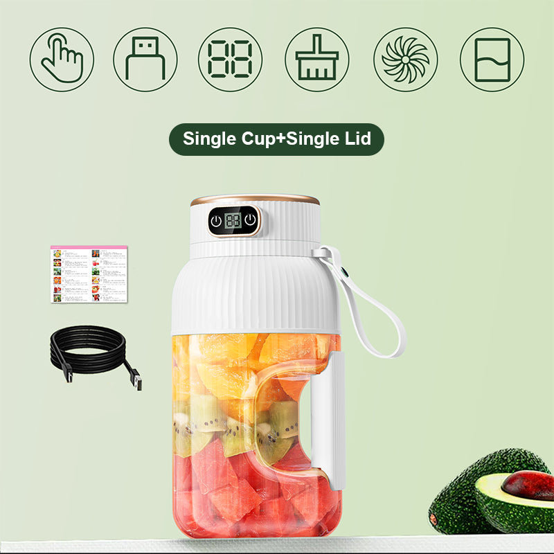 Spremiagrumi 2 in 1 🍹 Bevi subito dopo aver estratto il succo. Grande capacità, display digitale, design con lame multiple. Portatile e indispensabile per la palestra e le attività all'aperto 🏋️