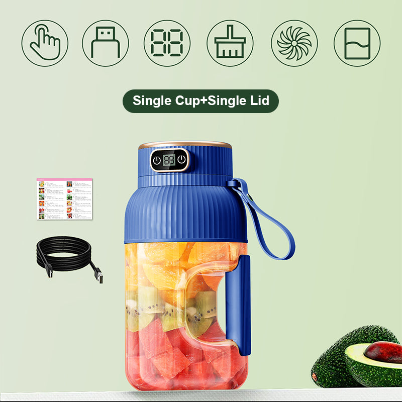 Spremiagrumi 2 in 1 🍹 Bevi subito dopo aver estratto il succo. Grande capacità, display digitale, design con lame multiple. Portatile e indispensabile per la palestra e le attività all'aperto 🏋️