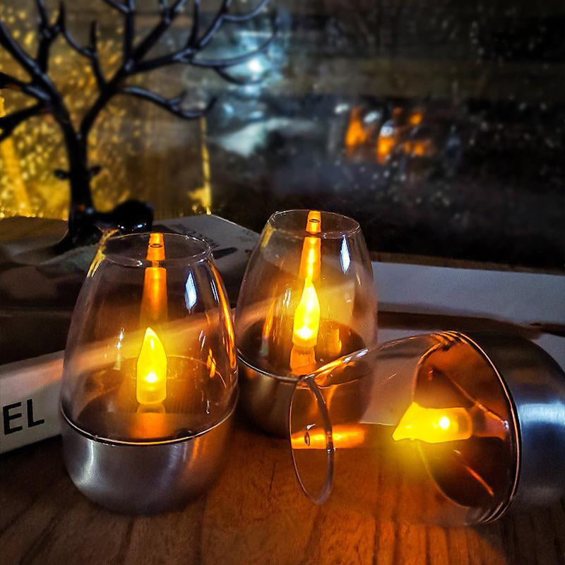 🕯️ ACQUISTA 2 E RICEVI 1 GRATIS! ☀️ Confezione da 6 lampade da tavolo a LED solari – Senza fiamma e impermeabili, accensione/spegnimento automatico con sensore crepuscolare per giardino e feste 🏕️