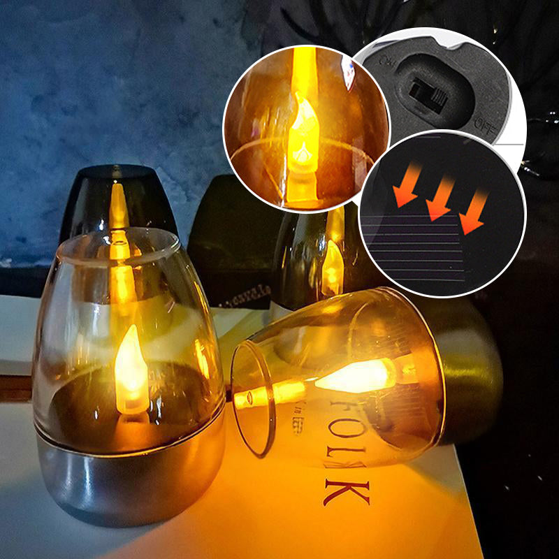 🕯️ ACQUISTA 2 E RICEVI 1 GRATIS! ☀️ Confezione da 6 lampade da tavolo a LED solari – Senza fiamma e impermeabili, accensione/spegnimento automatico con sensore crepuscolare per giardino e feste 🏕️