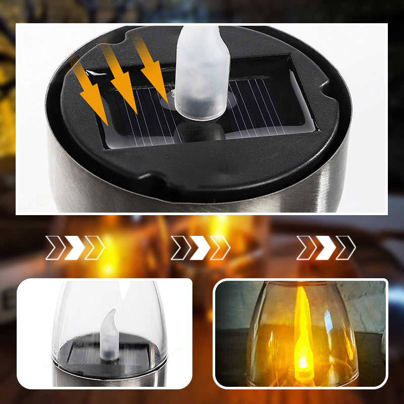 🕯️ ACQUISTA 2 E RICEVI 1 GRATIS! ☀️ Confezione da 6 lampade da tavolo a LED solari – Senza fiamma e impermeabili, accensione/spegnimento automatico con sensore crepuscolare per giardino e feste 🏕️