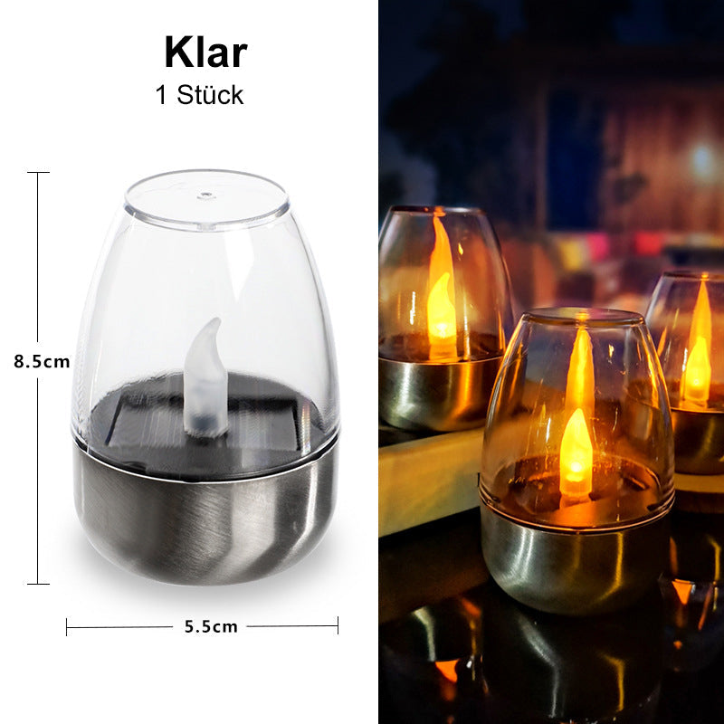 🕯️ ACQUISTA 2 E RICEVI 1 GRATIS! ☀️ Confezione da 6 lampade da tavolo a LED solari – Senza fiamma e impermeabili, accensione/spegnimento automatico con sensore crepuscolare per giardino e feste 🏕️