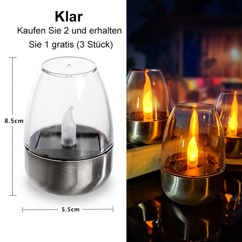 🕯️ ACQUISTA 2 E RICEVI 1 GRATIS! ☀️ Confezione da 6 lampade da tavolo a LED solari – Senza fiamma e impermeabili, accensione/spegnimento automatico con sensore crepuscolare per giardino e feste 🏕️