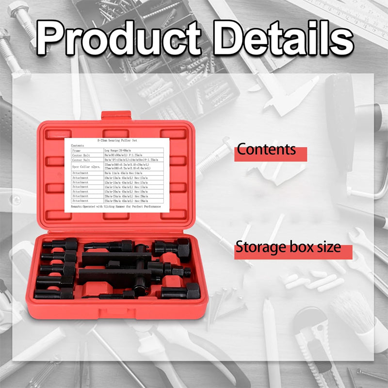 🔧 SCONTO DEL 50%! 🏍️ Set di 10 estrattori per cuscinetti da moto – Qualità robusta, facile da usare e adatto a diversi diametri interni – perfetto per gli appassionati del fai da te e le piccole officine 🛠️