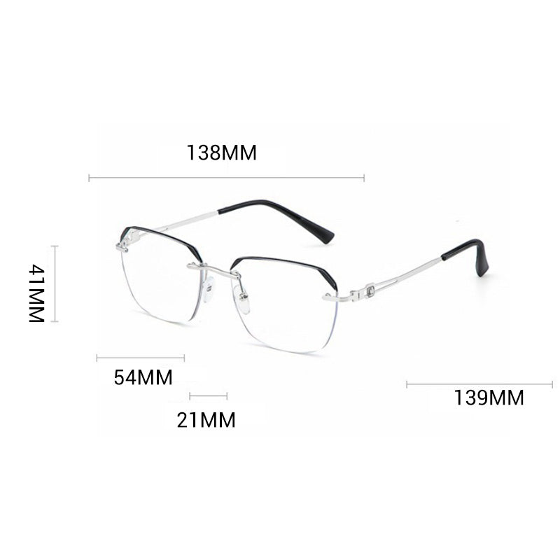 🔥50% DI SCONTO🔍 Occhiali senza montatura con filtro luce blu | Tecnologia avanzata di filtraggio della luce blu · 👓 Design elegante senza montatura · Perfetti sia per l'uso quotidiano che in ambito professionale