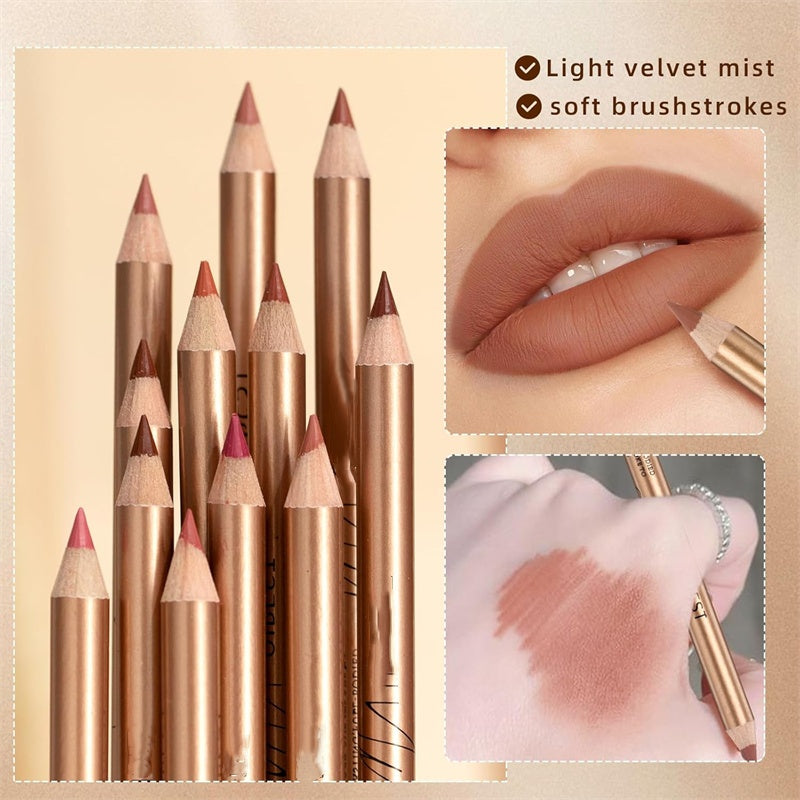👄 50% DI SCONTO! 💄 Set di 12 matite per labbra a prova di sbavature – A lunga tenuta, cremose e waterproof – perfette per l'uso quotidiano o per un trucco professionale 🎨