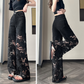 💜 PROMOZIONE ULTIMO GIORNO - 60% DI SCONTO 💜 Pantaloni da donna con stampa di strass a caldo e cuciture a vista