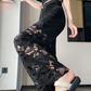 💜 PROMOZIONE ULTIMO GIORNO - 60% DI SCONTO 💜 Pantaloni da donna con stampa di strass a caldo e cuciture a vista